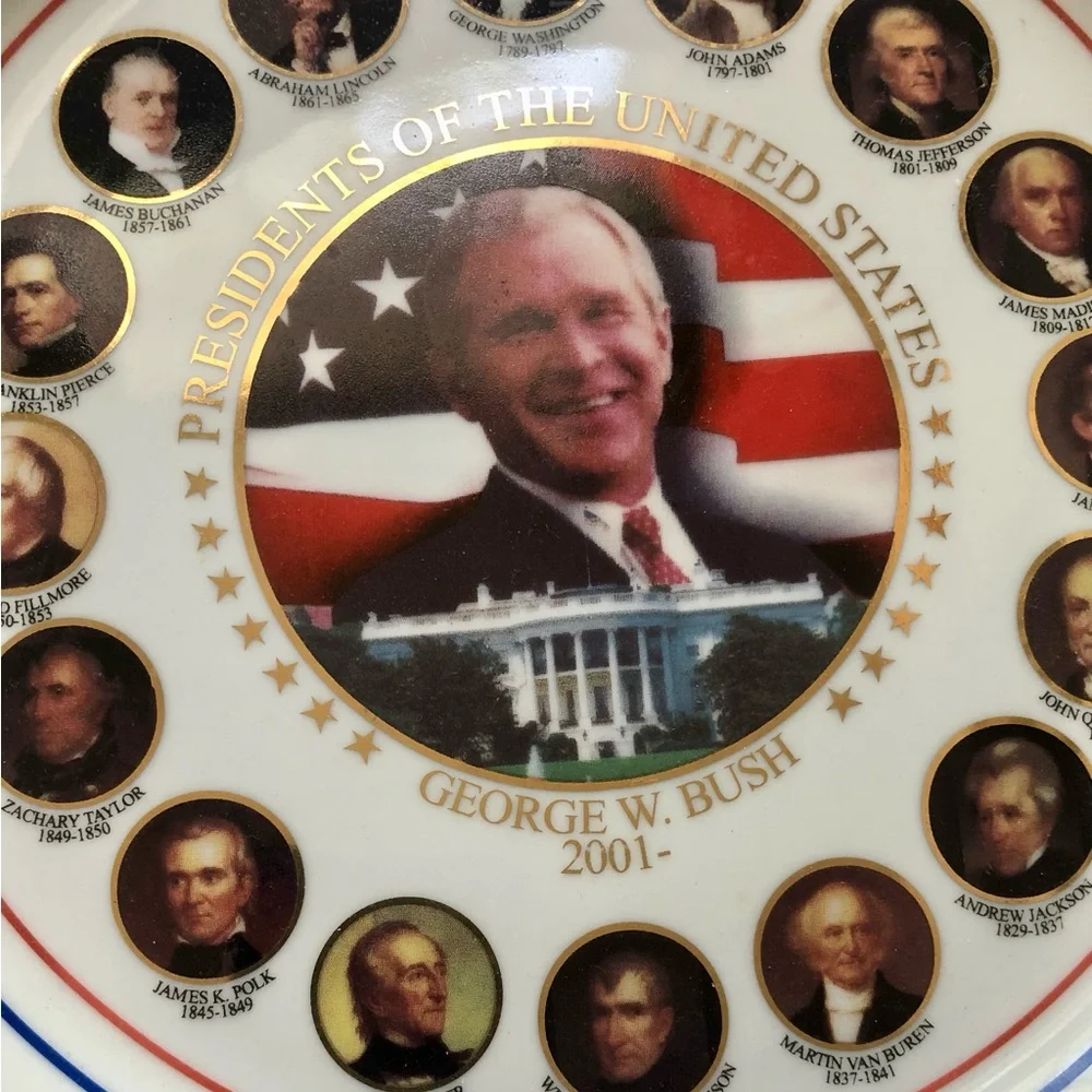 Presidents of the United States with 2001 George W. Bush 22K Gold Plate